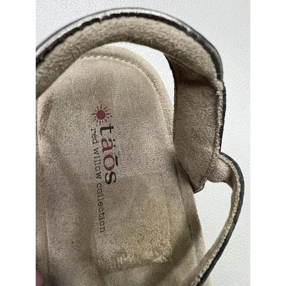 TAOS Women's Sandals Black Leather Trophy Support Adjustable Straps Size 8 - Picture 5 of 5
